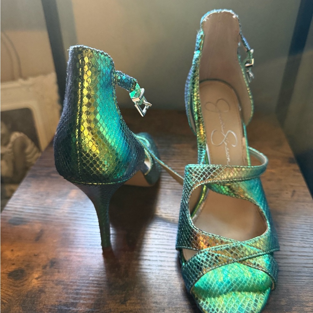 Jessica Simpson Shimmering Green Heels